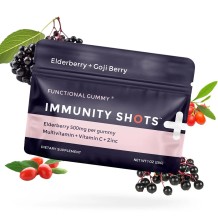 Elderberry & Goji Berry Immunity Shots Gummy Vitamins Raspberry Elderberry (12-Pack)