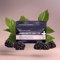 Elderberry & Goji Berry Immunity Shots Gummy Vitamins Raspberry Elderberry (12-Pack)