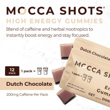 Mocca Shots High Energy Gummies with Caffeine Dutch Chocolate - Tree Spirit Wellness