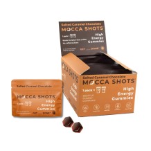 Mocca Shots High Energy Gummies with Caffeine Salted Caramel box